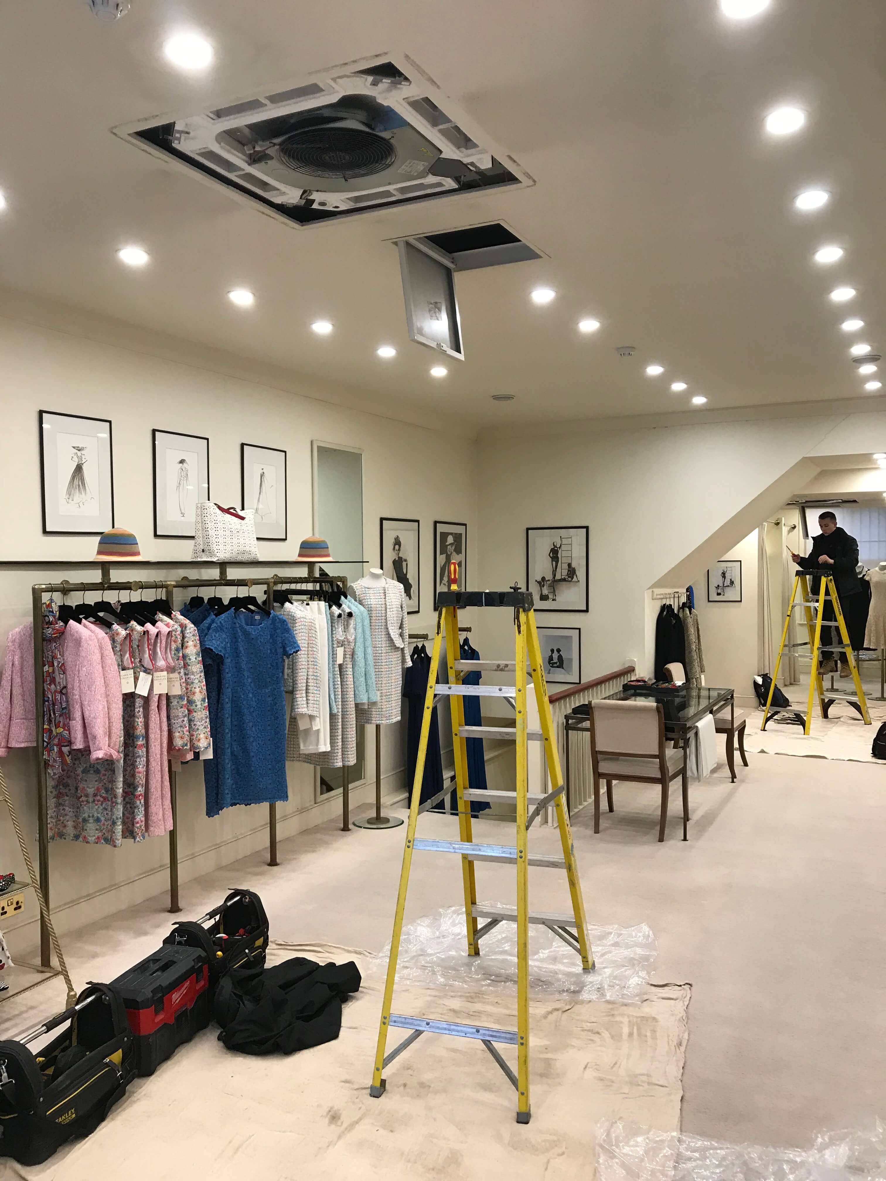 Sub-Cool FM engineers installing an air conditioning ceiling unit