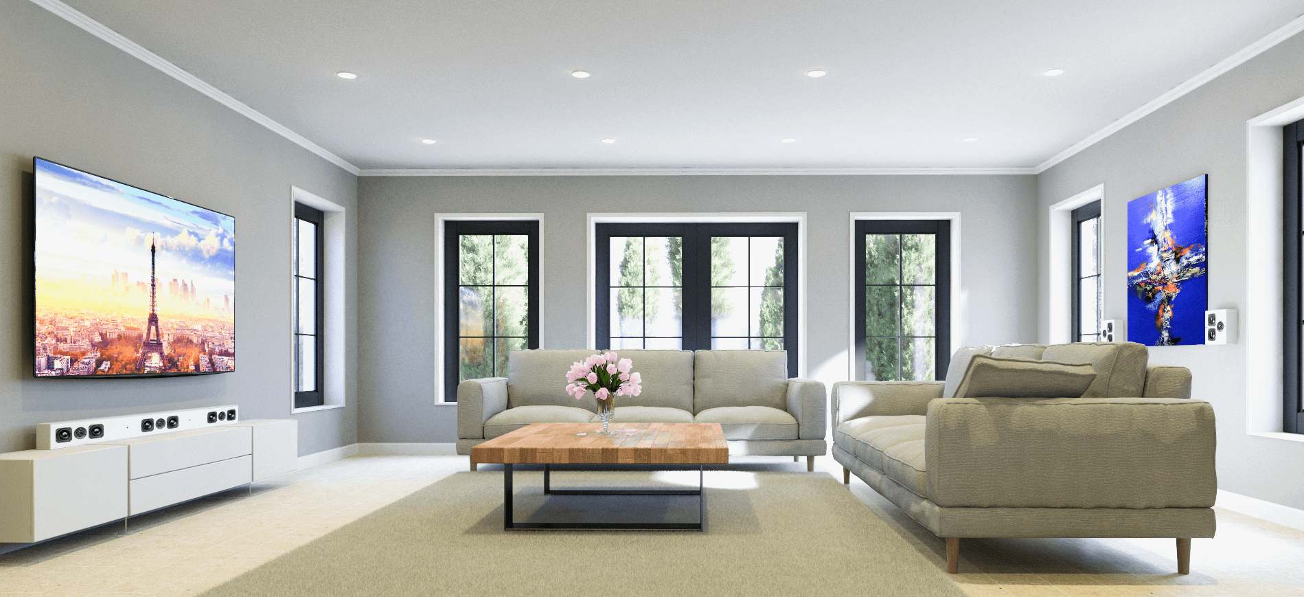 Living area in family home