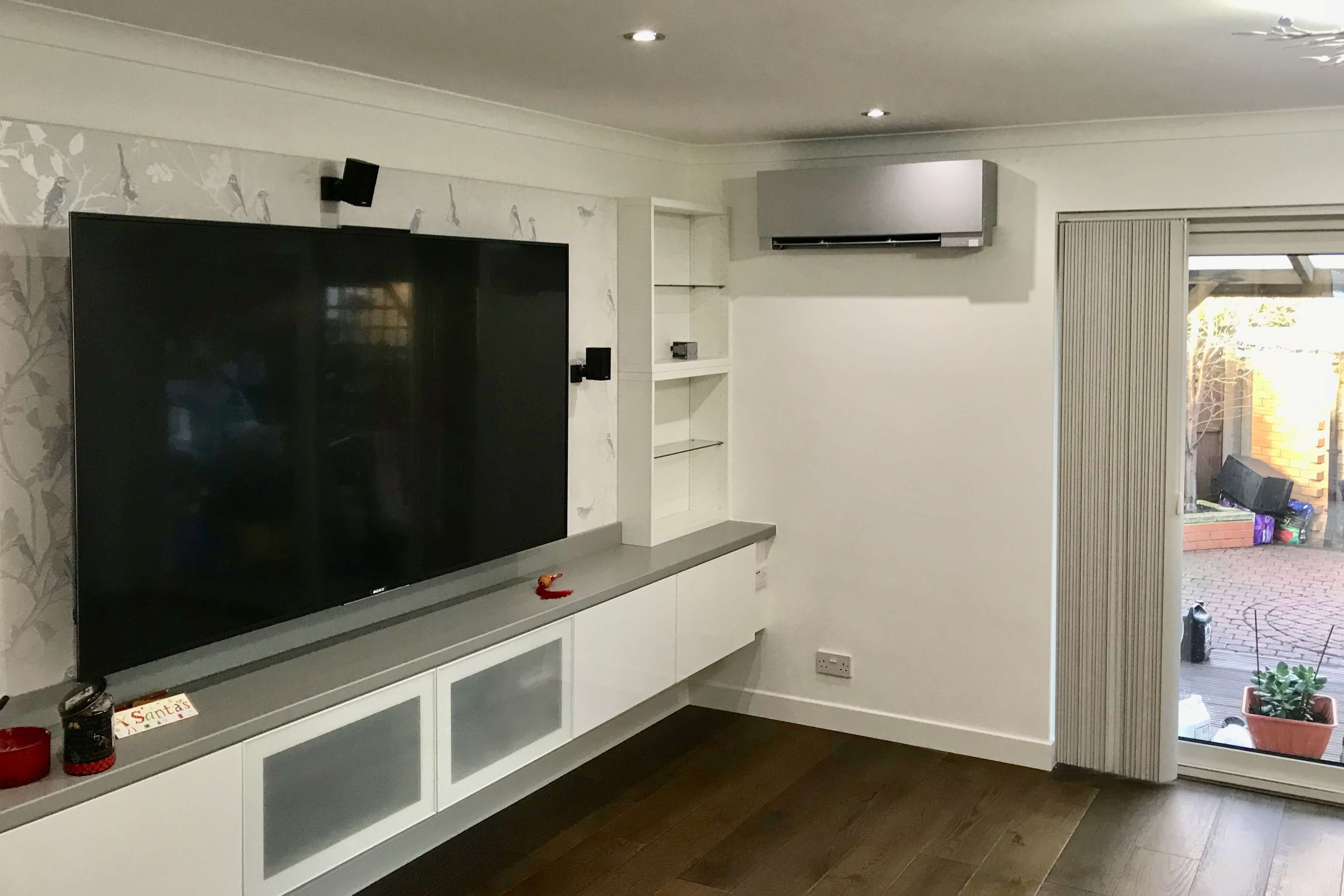 Air conditioning silver unit living space